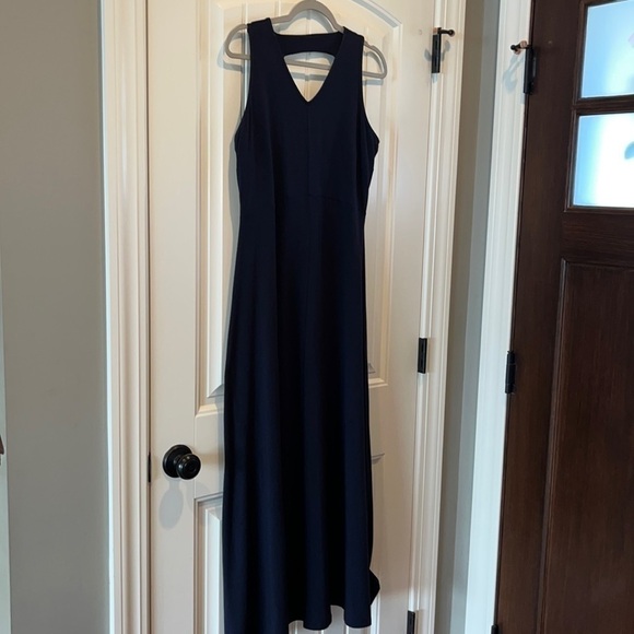 Talbots navy blue maxi dress casual staple minimalist cute back cutout Medium - Picture 11 of 11